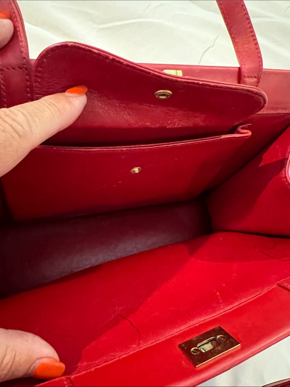 Vintage Lambertson Truex Red Striped Shoulder Bag - Picture 7 of 9